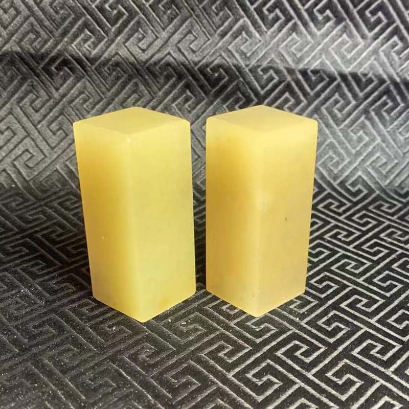 2×5辽宁丹东冻石老料牛角冻篆刻石料练习印章书法画青田石寿山石