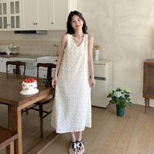 法式白色无袖连衣裙女2024夏季新款法式设计感气质绝美V领背心裙
