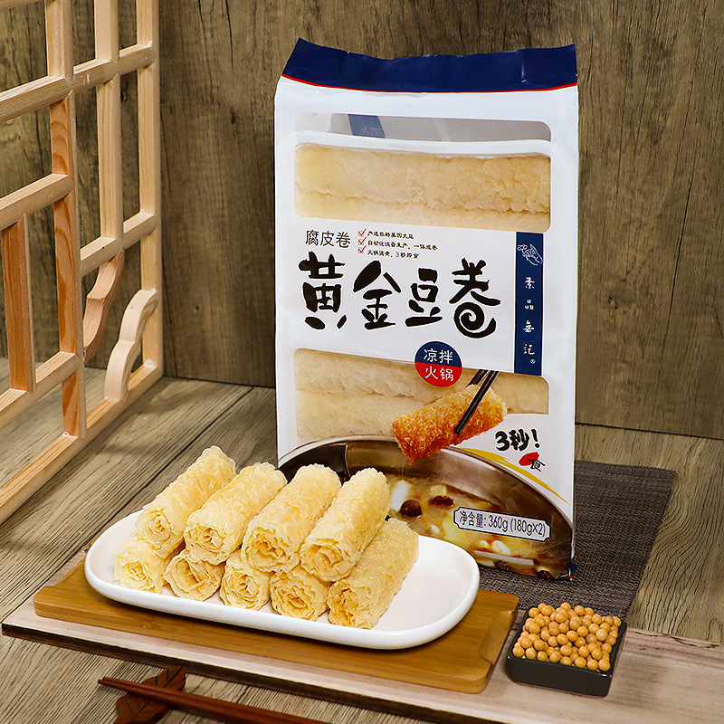 素品无记黄金豆卷360g云南响铃卷腐皮卷炸腐竹火锅炸豆皮卷-阿里巴巴