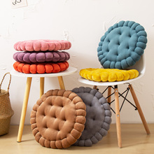 圆形牛奶绒饼干坐垫 冬季高弹珍珠棉装饰座椅垫客厅沙发加厚垫子