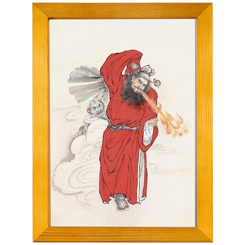 天师钟馗画像摆台客厅玄关木框摆件迎福中式人物神像结缘装饰挂画