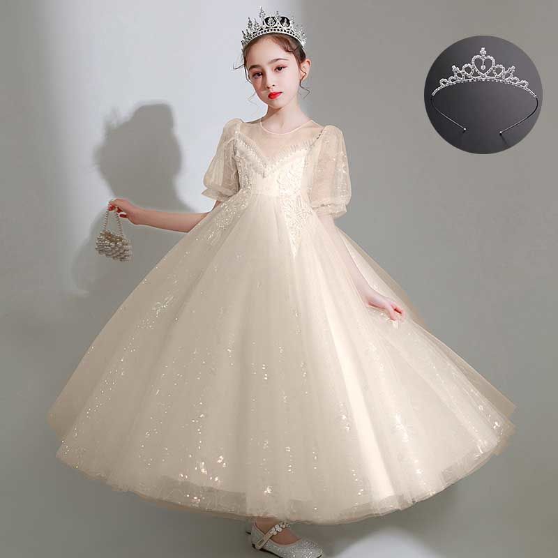 女童礼服花童婚礼小女孩婚纱钢琴演奏演出服儿童纱裙主持人公主裙