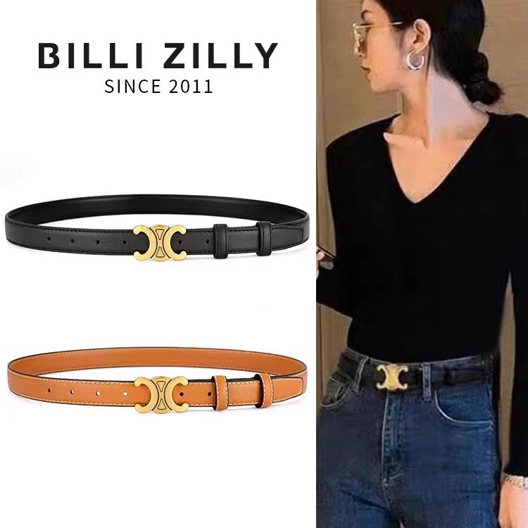 double c letter women‘s belt all-match jeans with trendy belt 2023 new fashion decorative black spot