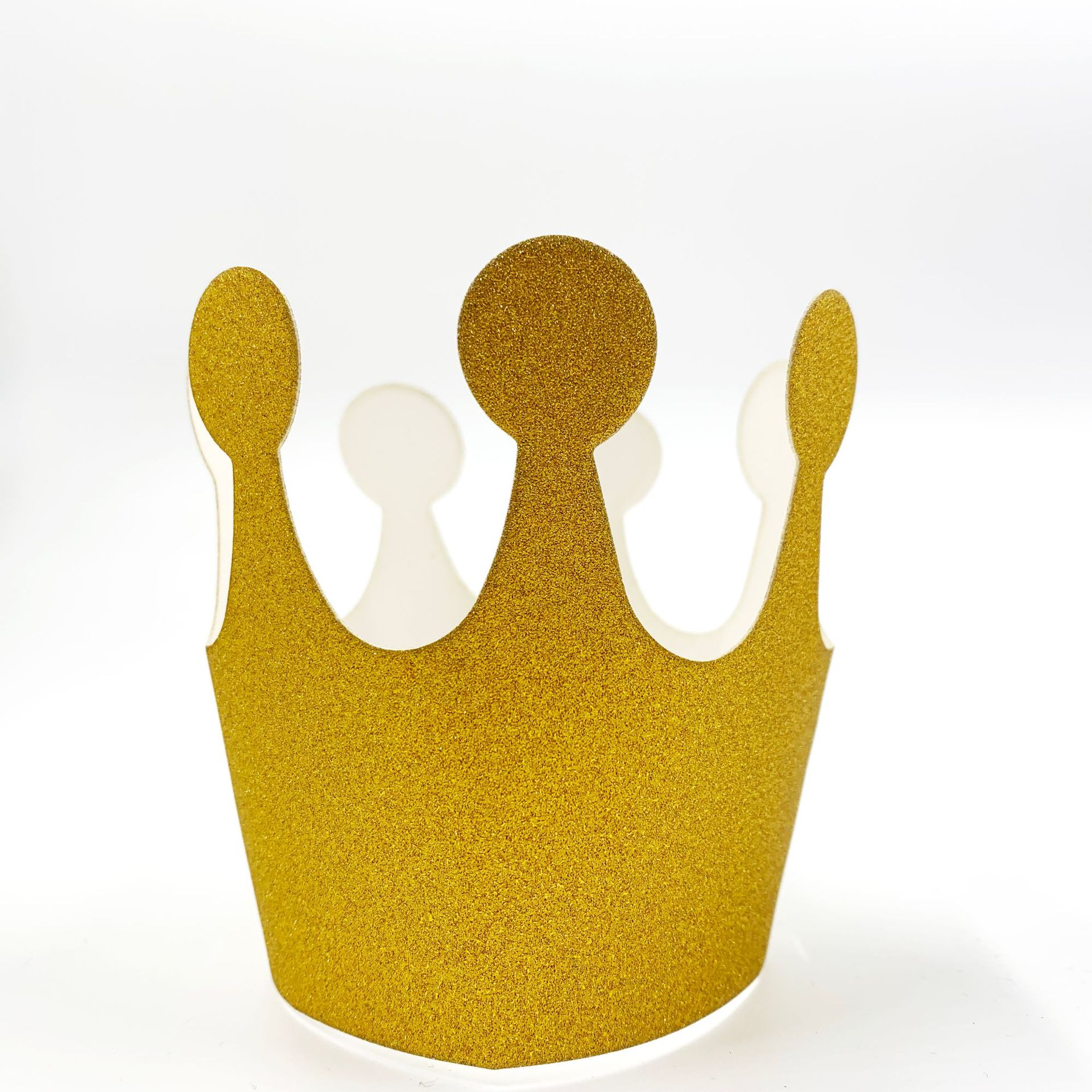 多色闪粉生日帽纸质生日帽子6个装生日派对用品皇冠蛋糕帽批发