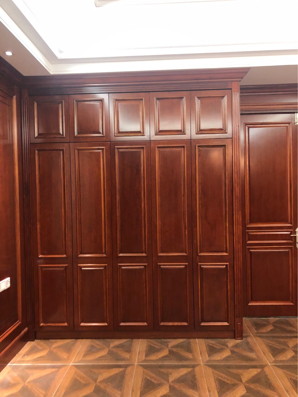 衣柜批发平开门来图制作卧室海棠色全屋中式风原木家具