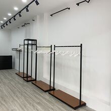 铁艺衣架杆服装店男女货架展示架落地式中岛架侧挂架衣服架子