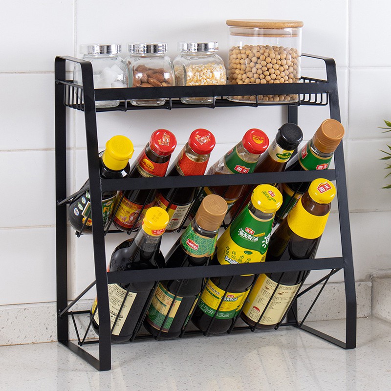 q5zr调味料置物架 三层大号置物架调味瓶收纳架储物架免安-阿里巴巴