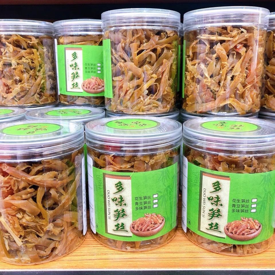 多味笋丝花生罐装180杭州临安特产多味笋干纯笋丝即食零食嫩笋尖