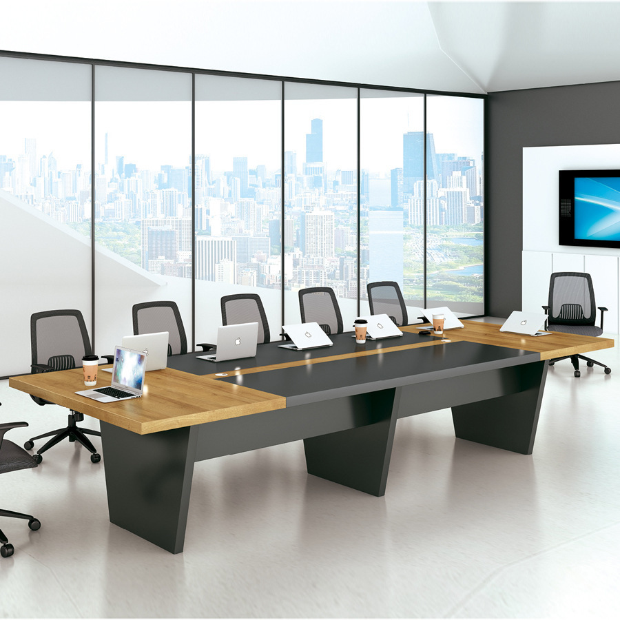 简约会议桌长条形 办公室大型会议桌长方形长条桌时尚培训洽谈桌