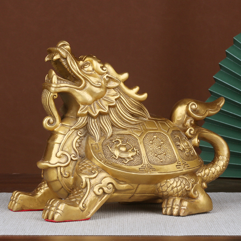 铜龙龟四神兽八卦金钱母子龙头龟赑屃霸下神兽龟摆件铜龙龟-阿里巴巴