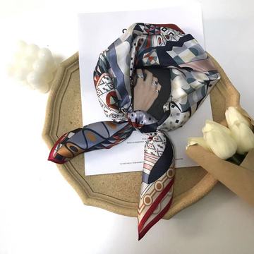 真丝丝巾女春秋保暖100%桑蚕丝中方巾百搭韩国小领巾搭配衬衫工装