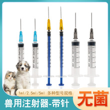 兽用一次性注射器1/2/5ml针管针头打针针筒针兽医疫苗注射推进器