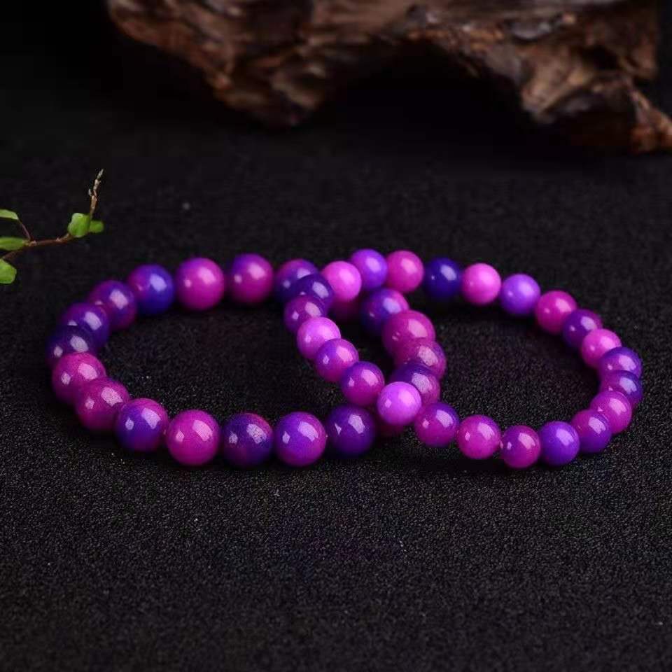 舒俱来手链紫色玉石手串108颗佛珠三圈手链直播货源地摊会销礼品