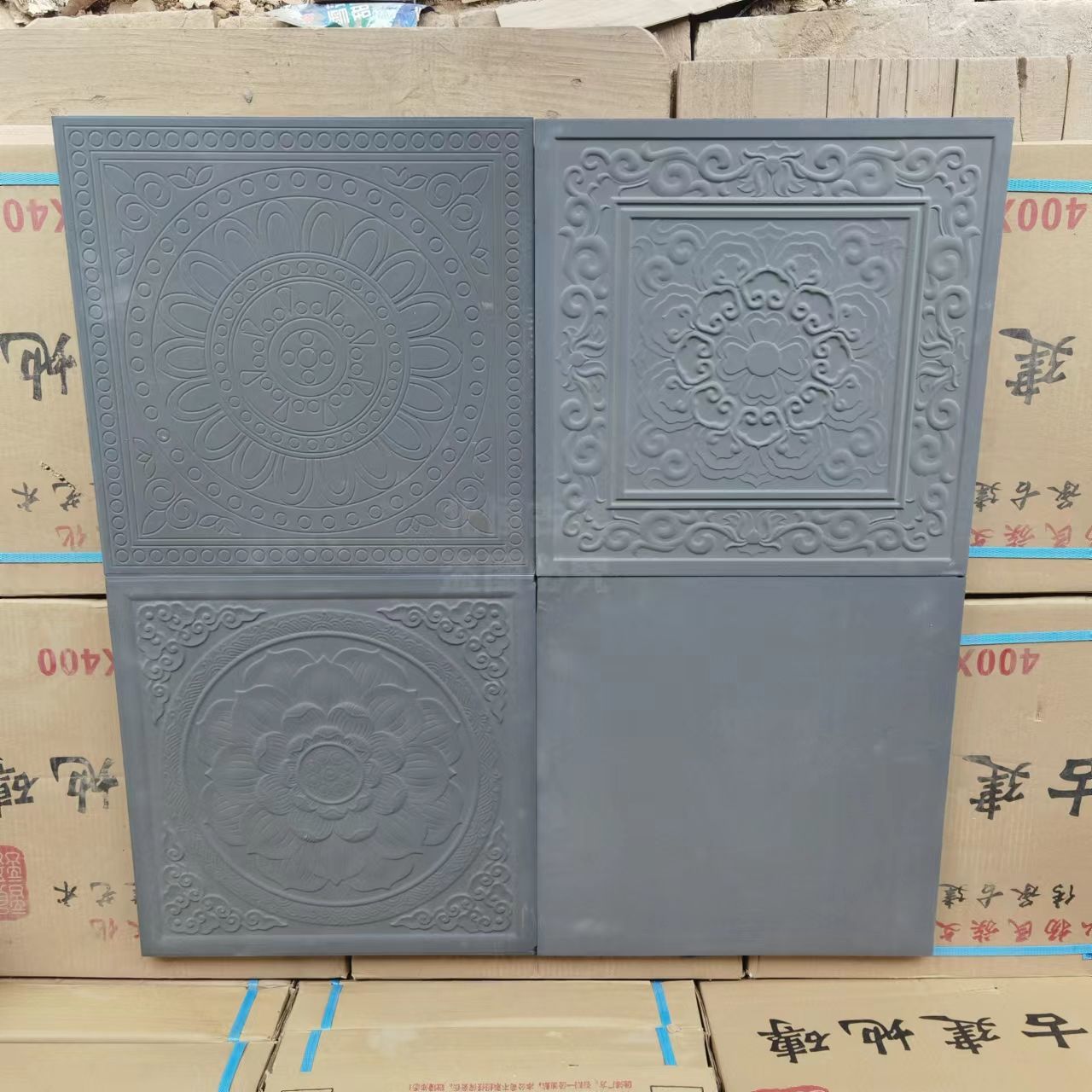 仿古地砖中式庭院方砖古建烧制青砖四合院室内外铺青地金砖回纹线