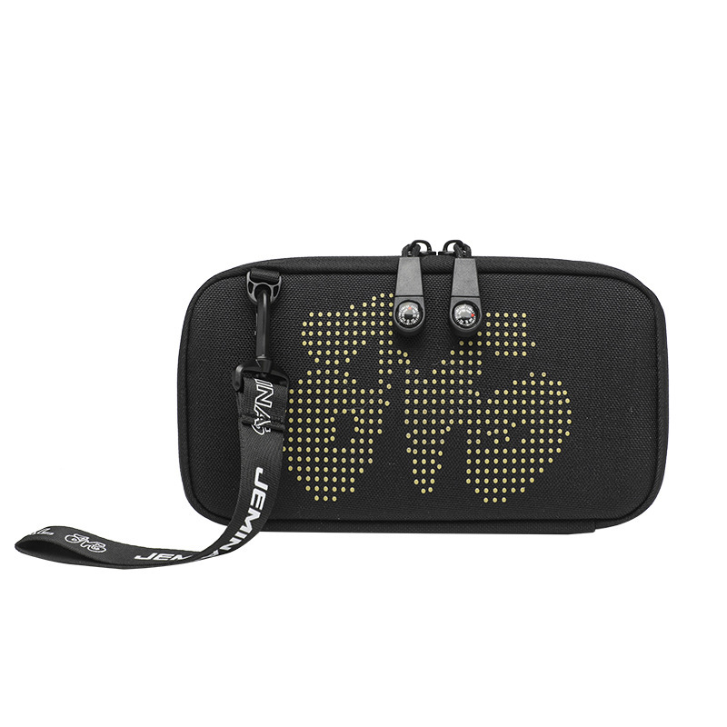 杰米路可斜挎可手腕包日常街头防泼水点阵印刷指南针拉头手机钱包