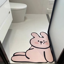 兔子小熊可爱卡通浴室地垫硅藻泥吸水脚垫易打理速干卫生间门口垫