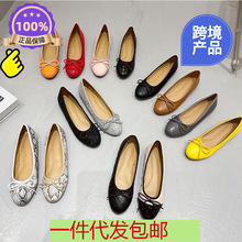 单鞋女2022新款蛋卷鞋圆头平底鞋大码女鞋亚马逊 Women's shoes