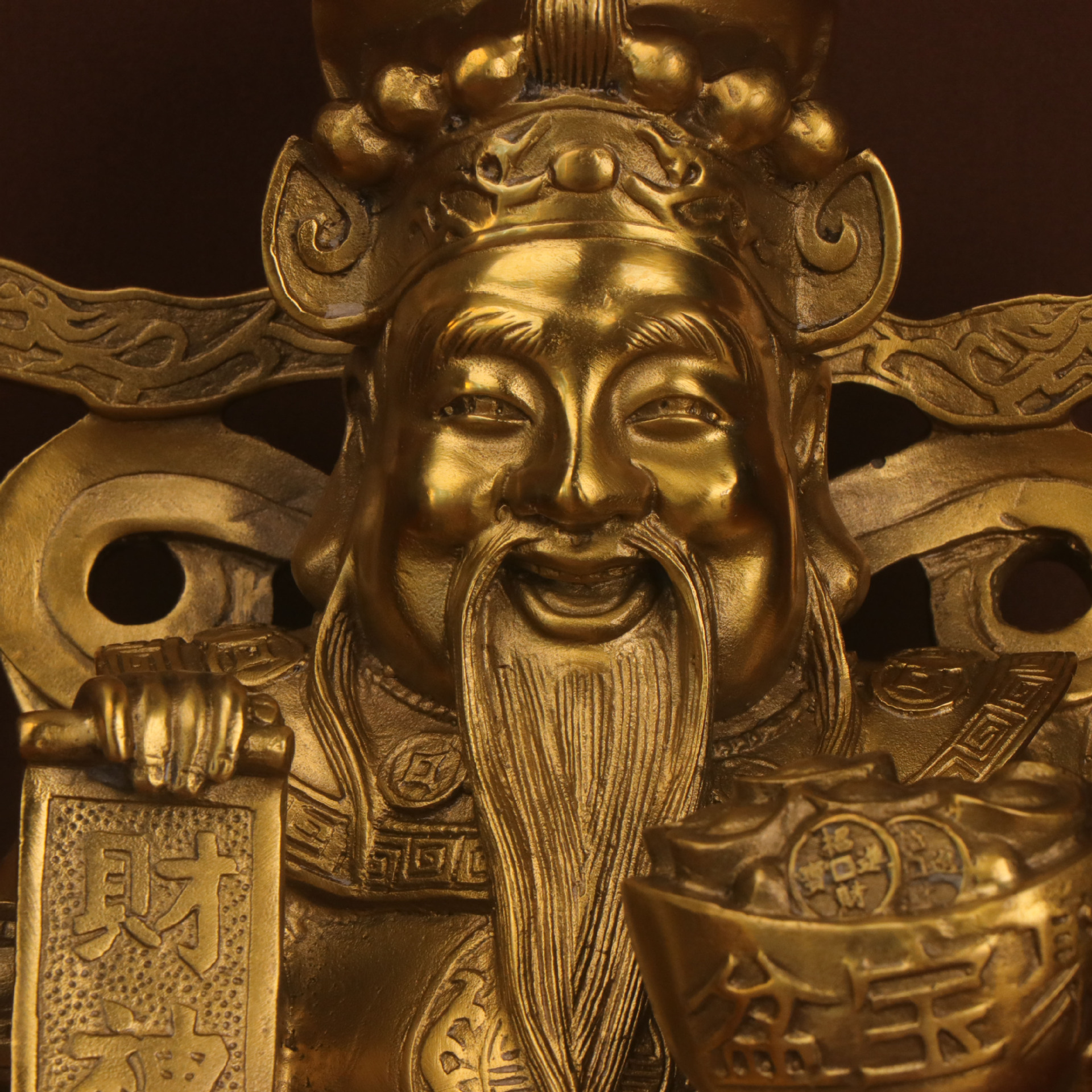 杨铜记 纯铜财神 福星高照财神文财神铜像家居办公室摆件厂家批发