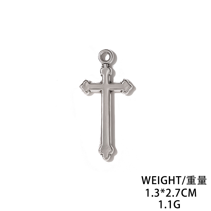 Cross-Border New DIY Ornament Accessories Hollow Three-Dimensional Cross Necklace Bracelet Pendant Jewelry Ornament Material Wholesale