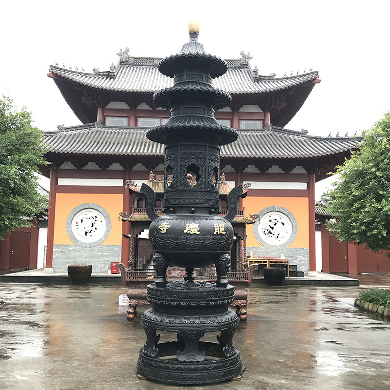 厂家定制古代宫廷宝鼎铸铜圆形大故宫鼎寺院景区多层铜祈福鼎供应