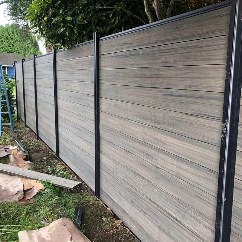 铝合金塑木围栏庭院花园别墅塑木栅栏小院户外室外墙板木塑围栏