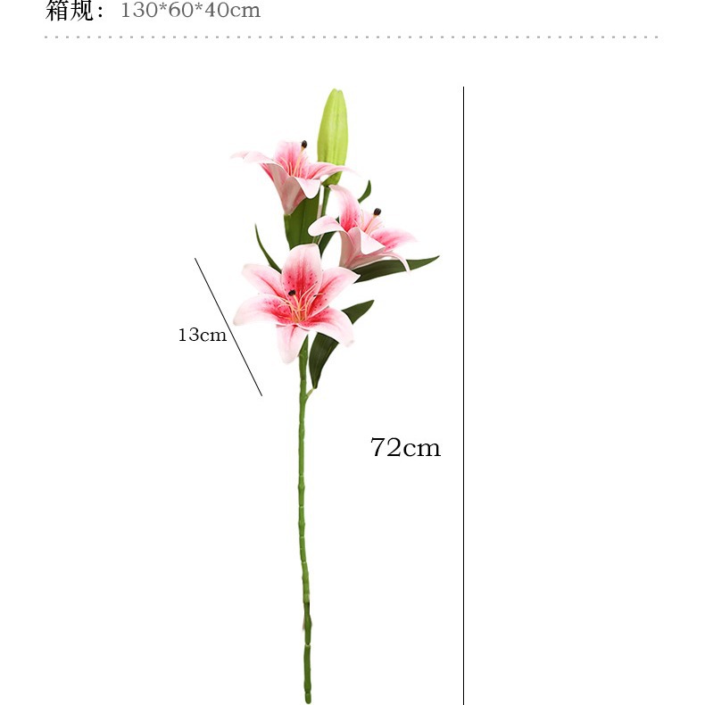 Factory Wholesale Film Lilium Casa Blanca Hand Feeling Wedding Crafts Fake/Artificial Flower Domestic Ornaments