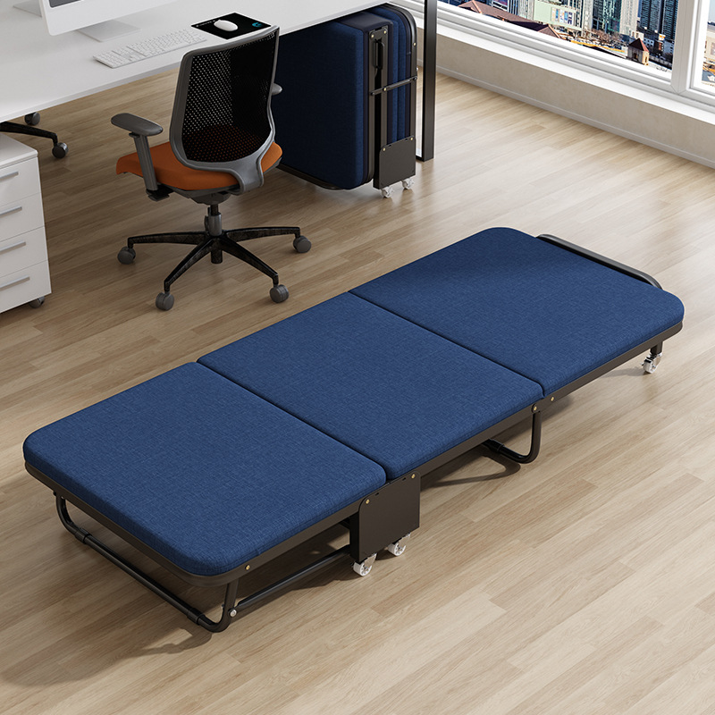 ya8o折叠床单人躺椅午休床午睡床办公便携加厚木板海绵床家用成人