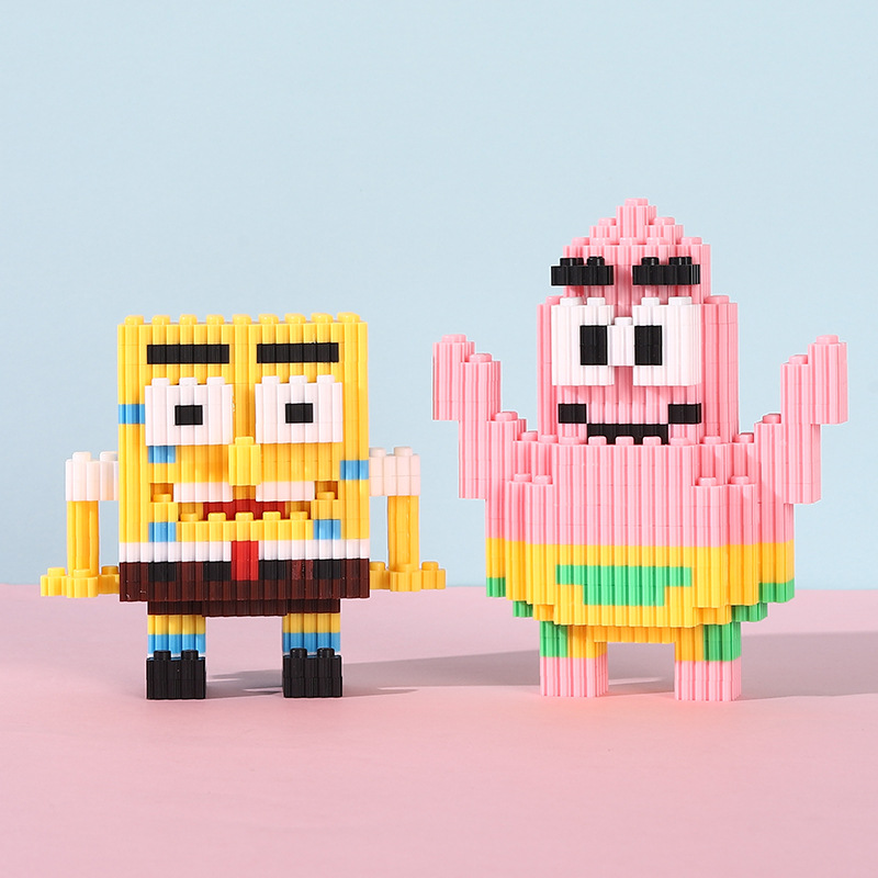 小颗粒积木兼容乐高儿童拼装玩具礼物卡通杯子兔玉桂狗皮卡丘多啦