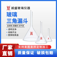 天津诚盛三角漏斗锥形漏斗口径30-150mm化学实验教学玻璃仪器用品