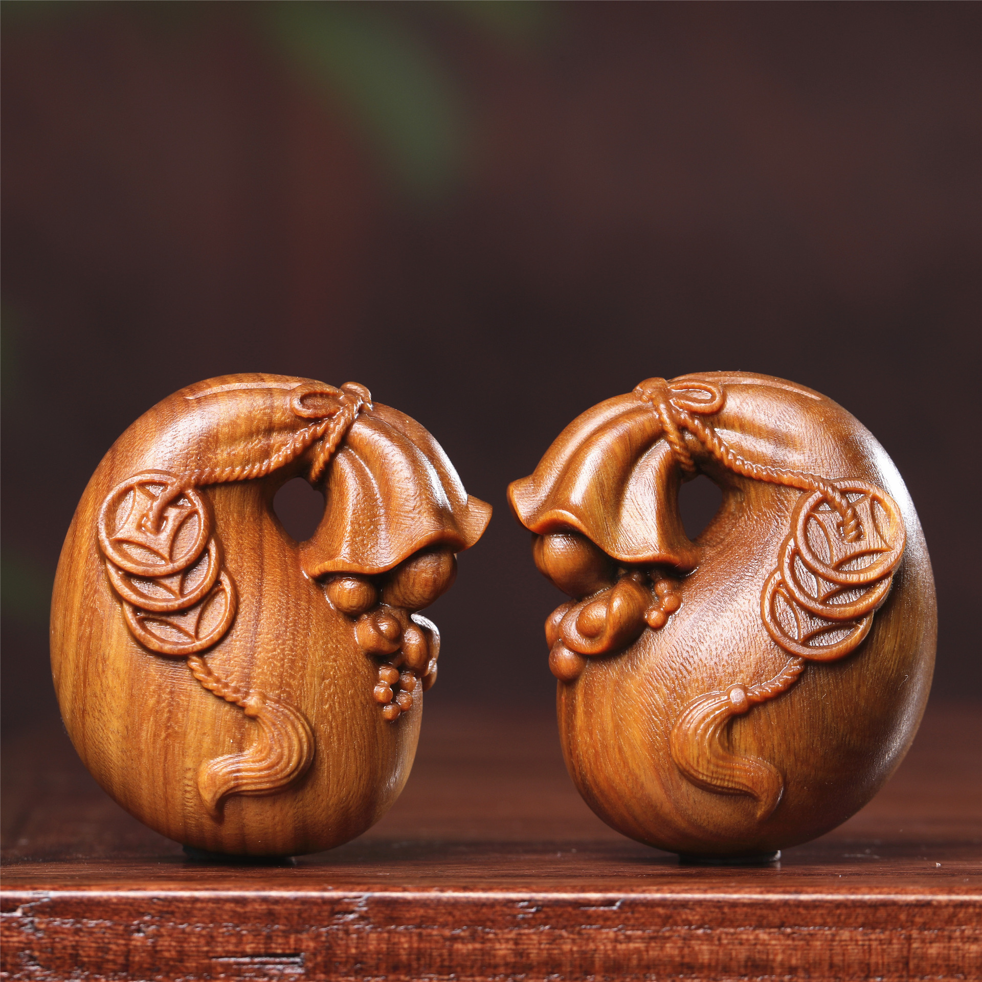 钱袋子代代有钱招财桌面创意摆件手把件文玩饰品礼品雕刻厂家批发