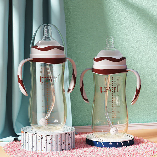 爱贝尔奶瓶ppsu耐摔宽口径宝宝防胀气带吸管硅胶奶嘴新生婴儿奶瓶