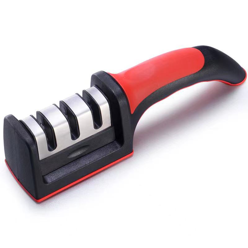 Knife Sharpener Manufacturer Three-Section Four-Section Non-Slip Sharpening Stone Multi-Functional Kitchen Sharpening Artifact Kitchen Knife Scissors Sharpener