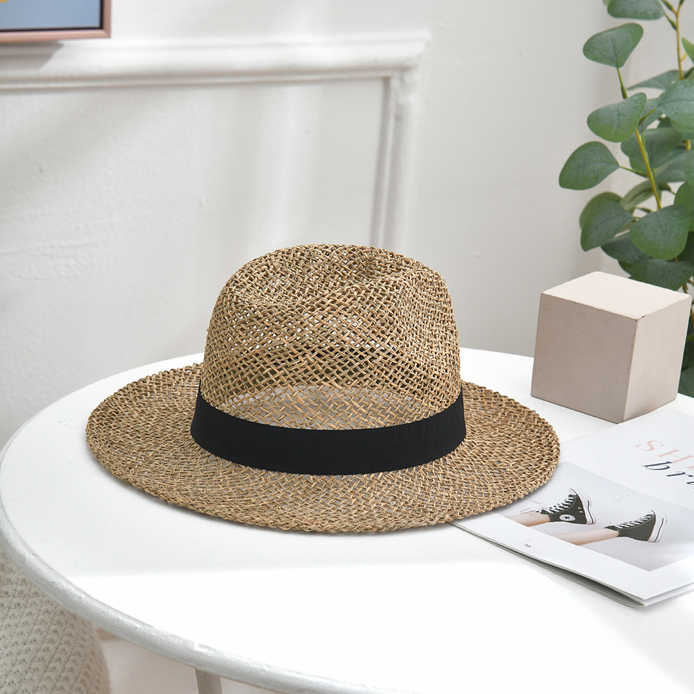 New Summer Men's and Women's Neutral Sun-Proof Straw Hat Fashion Sun-Proof Uv-Proof Straw Hat Panama Hat Wholesale