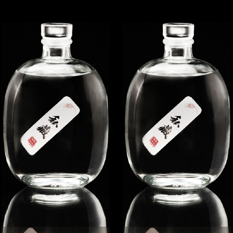 500ml创意冰酒瓶半斤装果酒瓶玻璃 家用密封葡萄酒瓶 自酿梅酒瓶