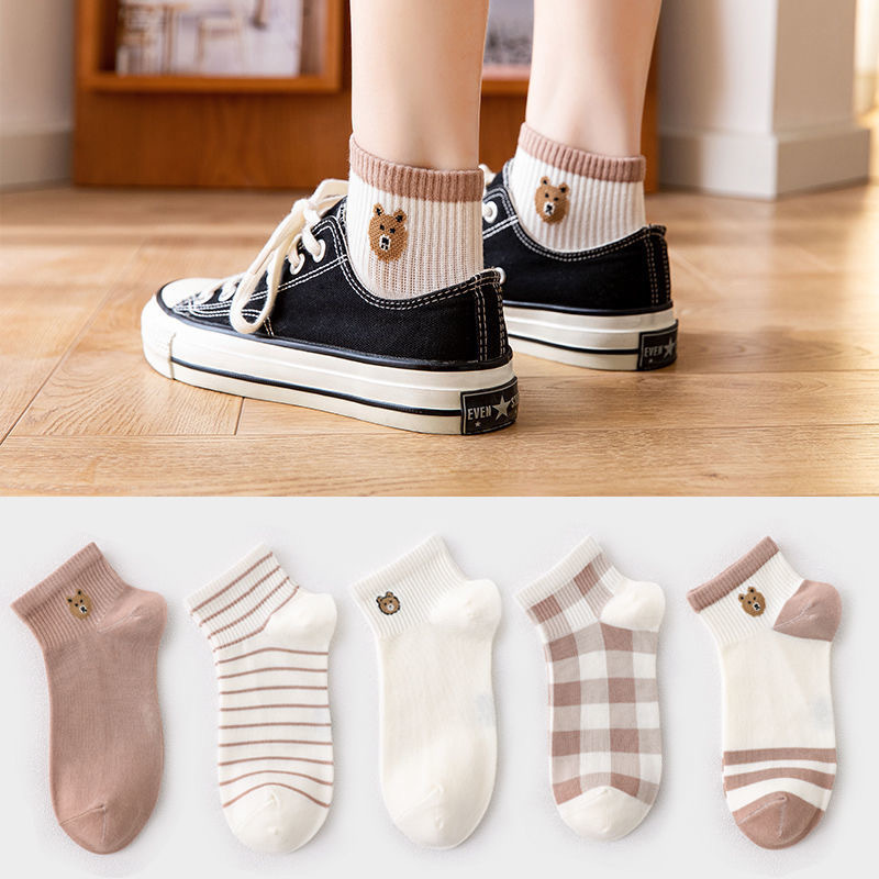 Polyester Cotton Bare Socks Socks Thin Low Top Socks Women's Cotton Socks Breathable Stall Supply Socks for Women