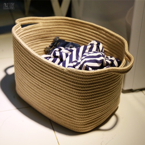 Nordic Household Floor Folding Laundry Basket Clothes Basket Wardrobe Cloakroom Children's Toy Sundries Storage Basket Cotton Thread