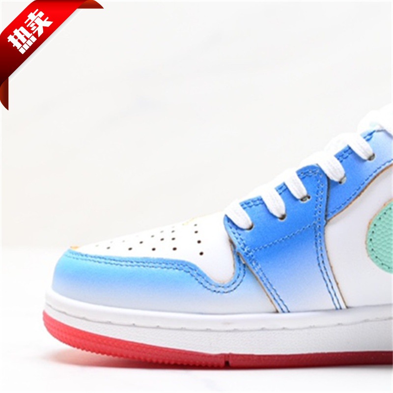 莆田运动鞋高版本低帮aj1篮球鞋休闲黑白纯白湖水蓝情侣男女鞋