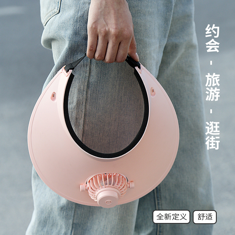 Cross-Border New Arrival Summer Sun-Proof Fan Simple Rotatable Large Wind Outdoor Usb Charging Hat Fan