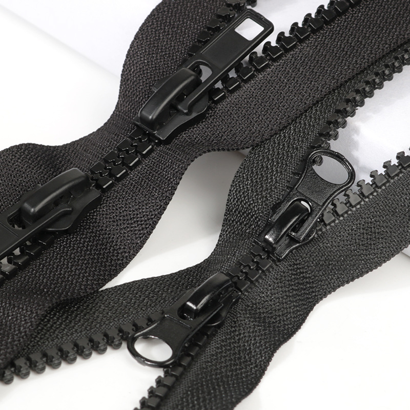 No. 5 Double-Headed Resin Zipper Double Open Tail Ordinary Teeth Black Zipper Clothing Bag down Jacket Placket Zipper