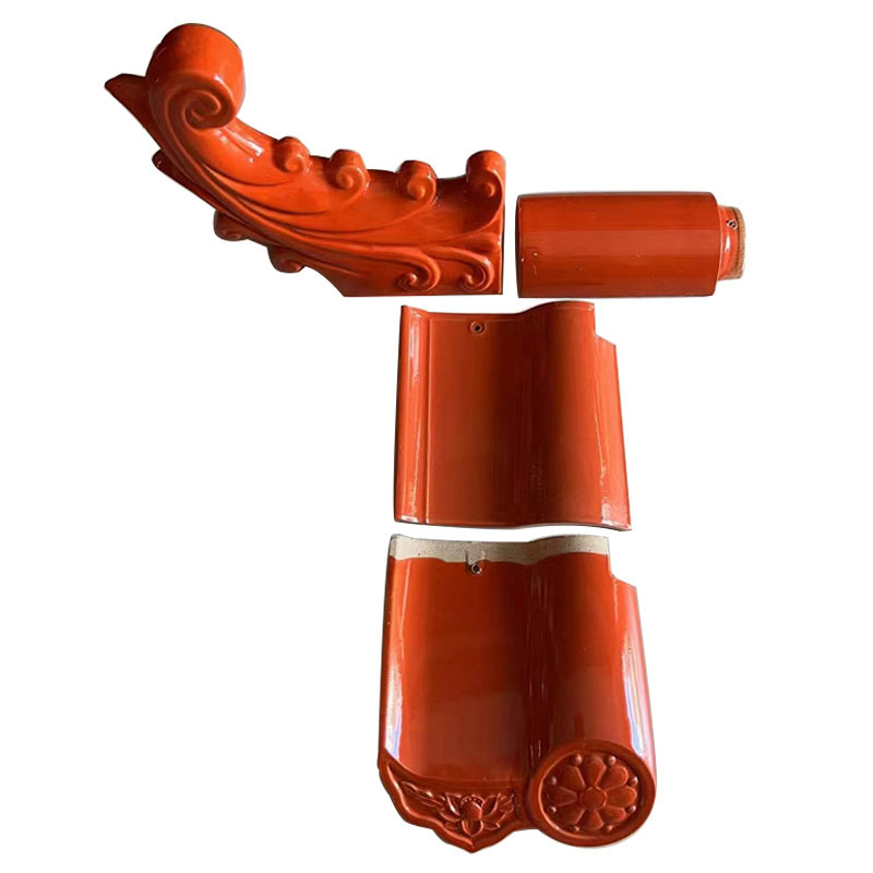 福建琉璃瓦生产批发屋顶陶瓷瓦别墅新农村凉亭滴水屋檐瓷瓦200mm