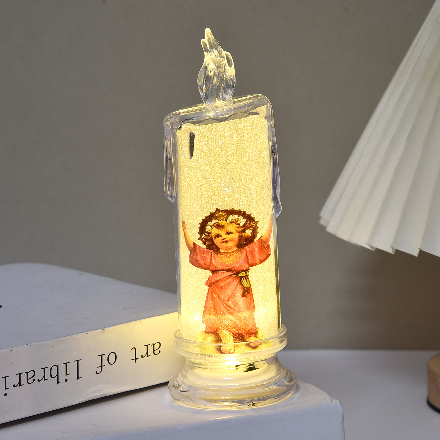 LED Electronic Candle Light Mass Virgin Jesus to High Shop Candle Light Scene Layout Easter Gift