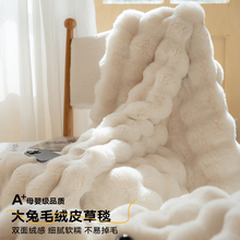 高级感兔毛毯子A类秋冬保暖盖毯婴儿绒毯空调毯沙发毯防皮草抱枕