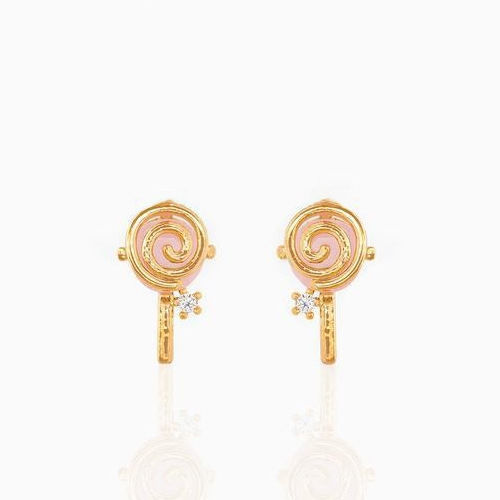 2022 Summer New Lollipop Ice Cream Stud Earrings 18K Gold Color Protection Ornament Ins Wind Net Red Earrings