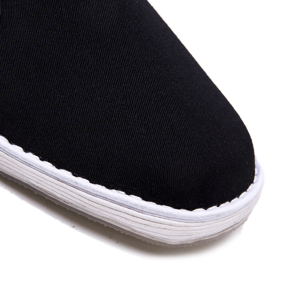 老北京布鞋男式黑色透明胶底一脚蹬礼服呢面料 厂家直销量大从优