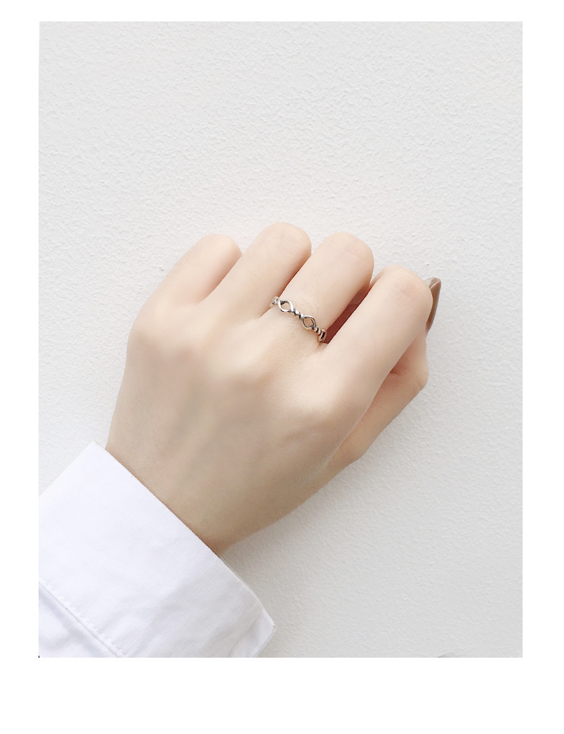 极简扭绳百搭素戒指s925纯银小众设计感复古泰银指环跨境手饰货源