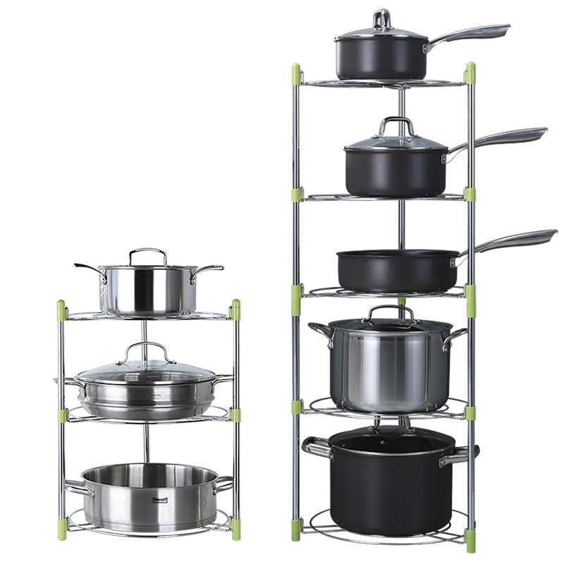 Multi-Layer Pot Rack Storage Rack Kitchen Floor Storage Rack Vertical Storage Rack Metal Pot Rack Factory Wholesale