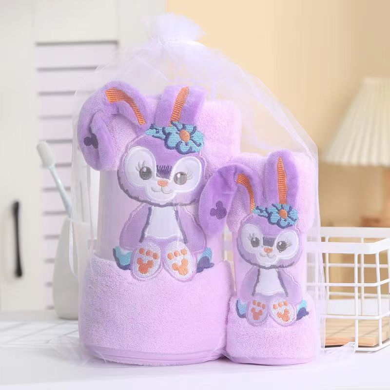 Cartoon Towel Coral Velvet Star Delu Towel Bath Towel Three-Piece Cartoon Soft Absorbent Household Lint-Free