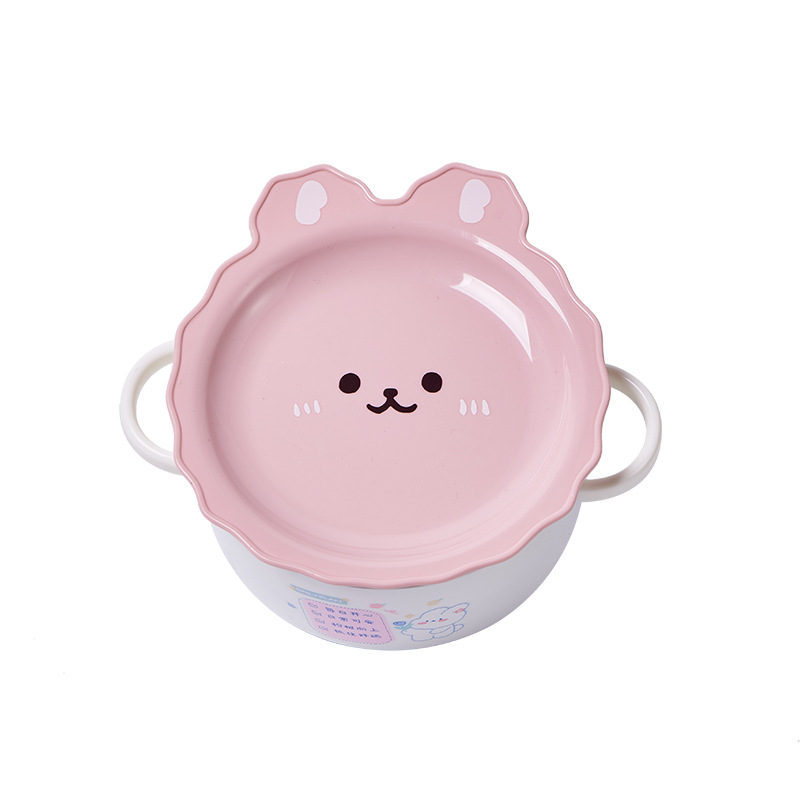 Cute Bunny Children's Rice Bowl Good-looking Cartoon Instant Noodle Bowl Student Dormitory Instant Noodle Bowl 0652-11