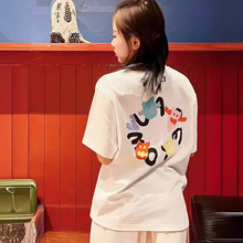 2024夏季韩国小众正肩短袖t恤女韩版设计感美式街头情侣装半袖女