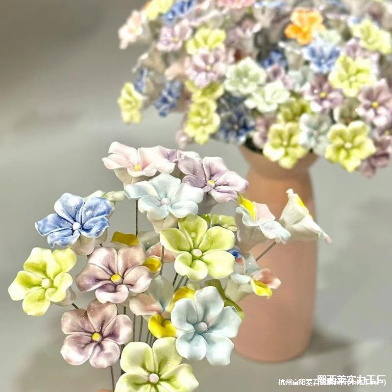 with mixed red ceramic handmade flowers match ceramic rod flower eternal life book small pinch color spot